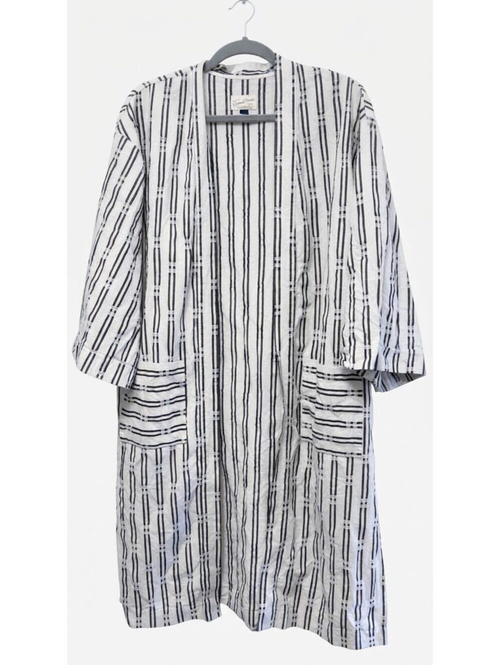 Universal Thread Women's Black & White Striped Kimono Robe Duster OSFM